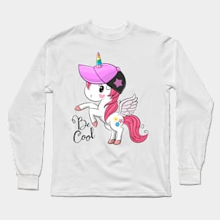 Cool unicorn with a cap. Long Sleeve T-Shirt